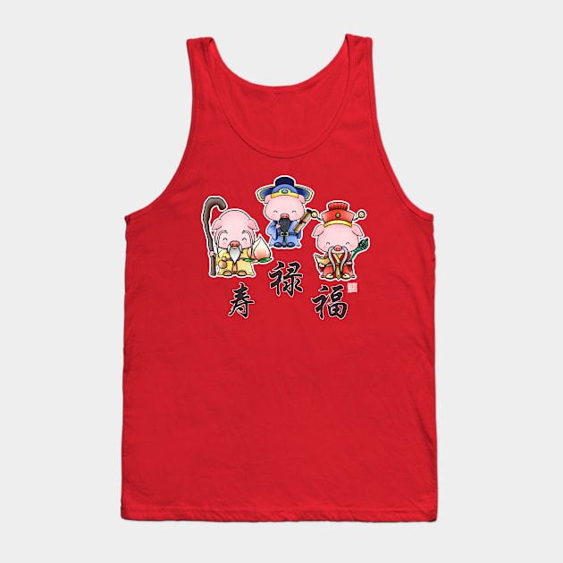 Fu Lu Shou Tank Top by Ryou